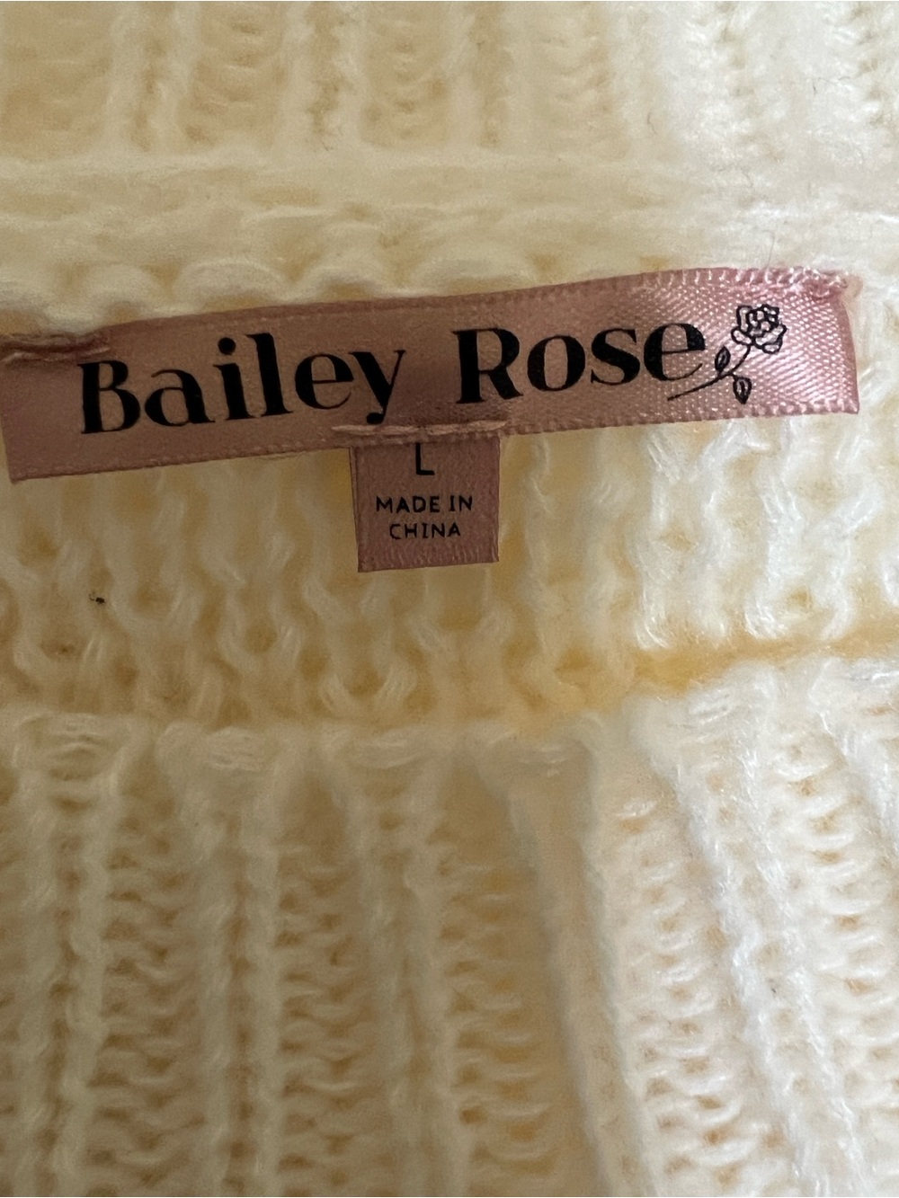 Cream Crewneck Sweater with Pink Ribbon Bows - Picture 5 of 8